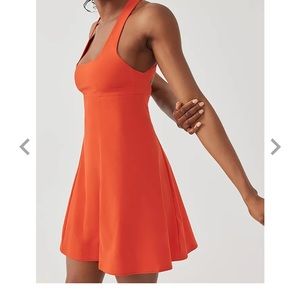 Outdoor Voices Crossback Exercise Dress - Ladybug (Orange) - size Medium